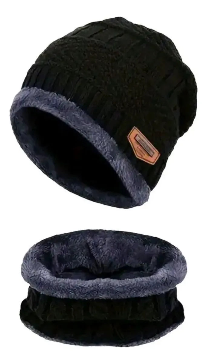 Gorro Invierno Lana+Cuello Abrazador