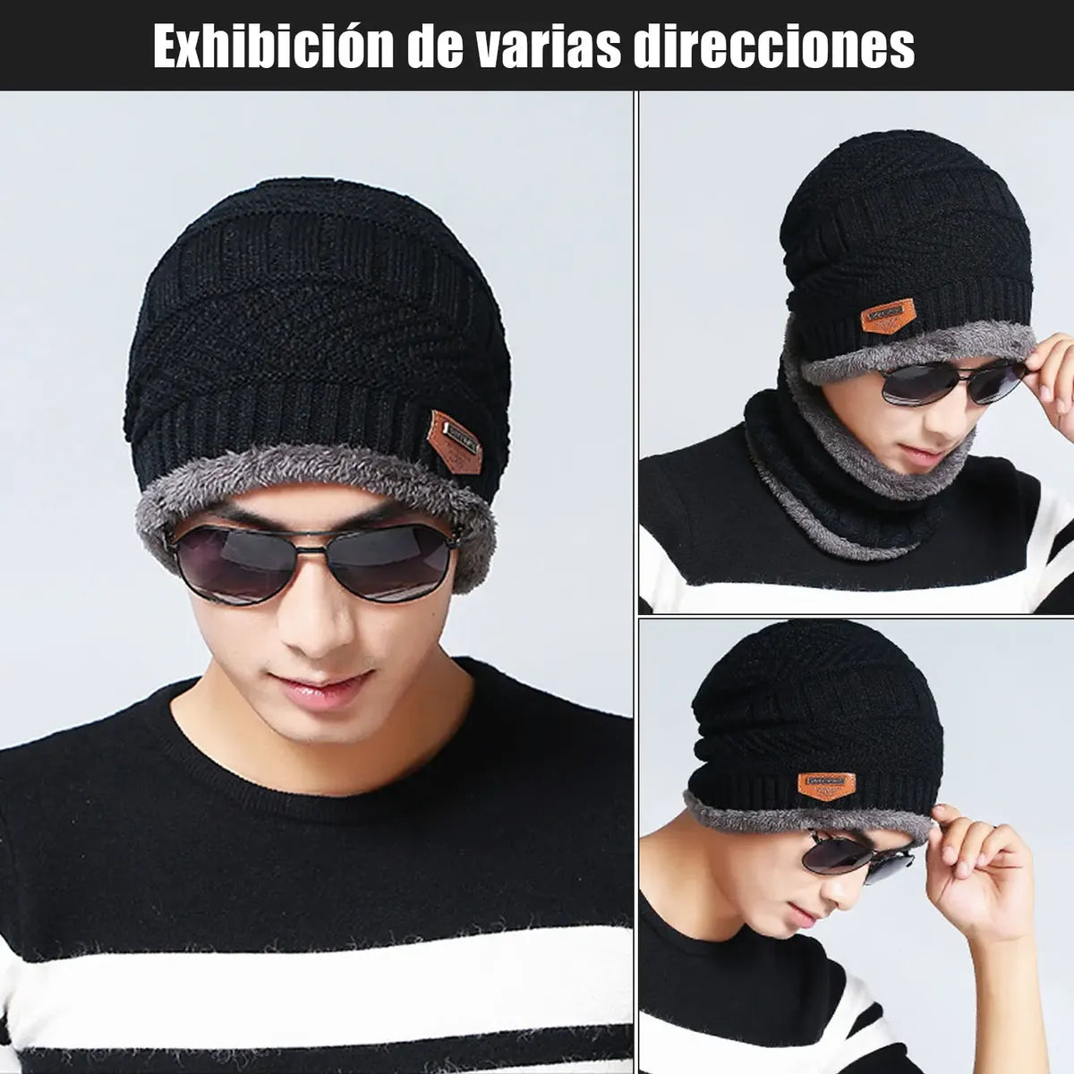 Gorro Invierno Lana+Cuello Abrazador